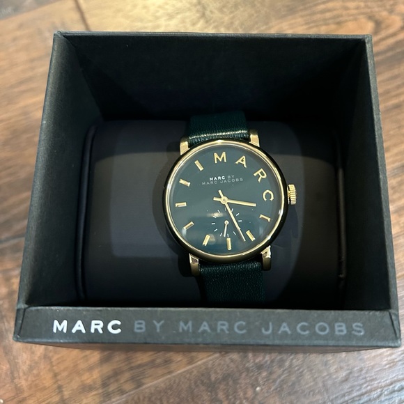 Marc by Marc Jacobs Deep Green and Gold Leather Watch